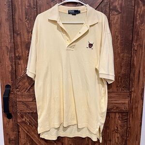 Polo by Ralph Lauren Golf Club‎ Crest Yellow Polo Shirt Mens Medium